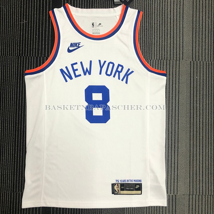 Maillot New York Knicks Kemba Walker NO 8 75th Anniversary Blanc